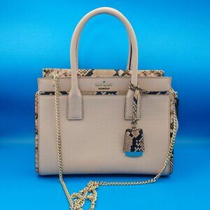 Kate Spade Candace Cameron Street Snake Satchel, with Gold Crossbody Chain Strap